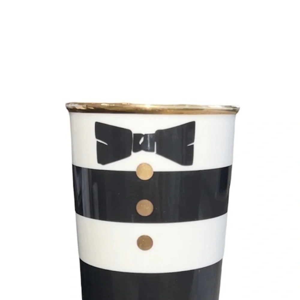 Starbucks‎ Coffee x Alice + Olivia Black & White Striped Ceramic Travel Mug